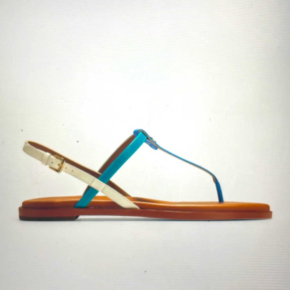 Cole Haan flora thing sandal light blue, ivory & turquoise